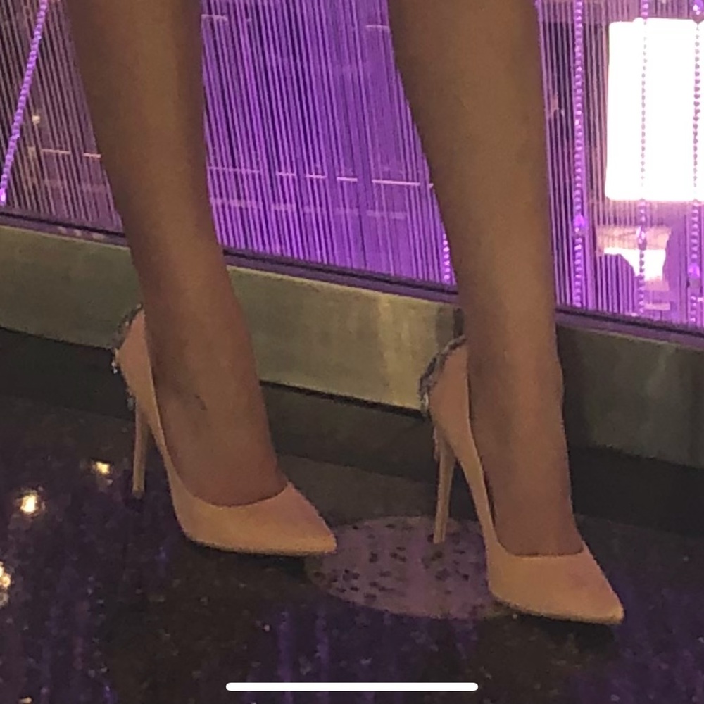 Embellished pink suede pump heels - Picture 6 of 6